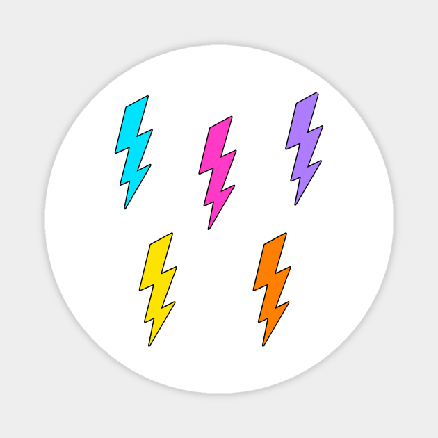 Colorful Lightning Bolts Magnet by lolosenese
